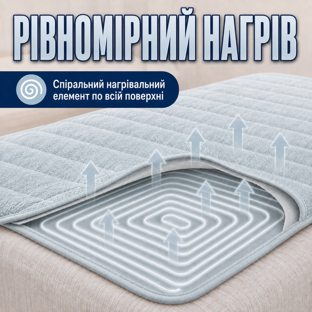 Электропростынь Termosoft теплая простынь с подогревом ambion 120*160 полуторка байка Серый - Фото 3 Электропростынь Termosoft теплая простынь с подогревом ambion 120*160 полуторка байка Серый - изображение 3