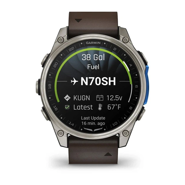 Авіаційний годинник Garmin D2 Mach 2 Titanium 47мм з Oxford Brown коричневим шкіряним ремінцем 010-02904-31 - Фото 7 Авіаційний годинник Garmin D2 Mach 2 Titanium 47мм з Oxford Brown коричневим шкіряним ремінцем 010-02904-31 - зображення 7