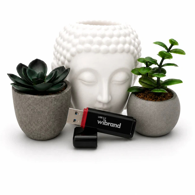 Флеш-накопичувач Wibrand USB 3.2 Gen1 Scarab 32GB Black - изображение 5