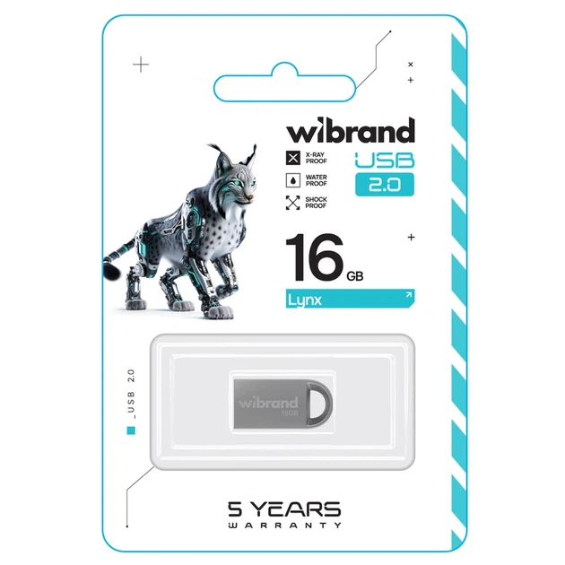 Флеш-накопичувач Wibrand USB 2.0 Lynx 16Gb Silver - Фото 2 Флеш-накопичувач Wibrand USB 2.0 Lynx 16Gb Silver - изображение 2