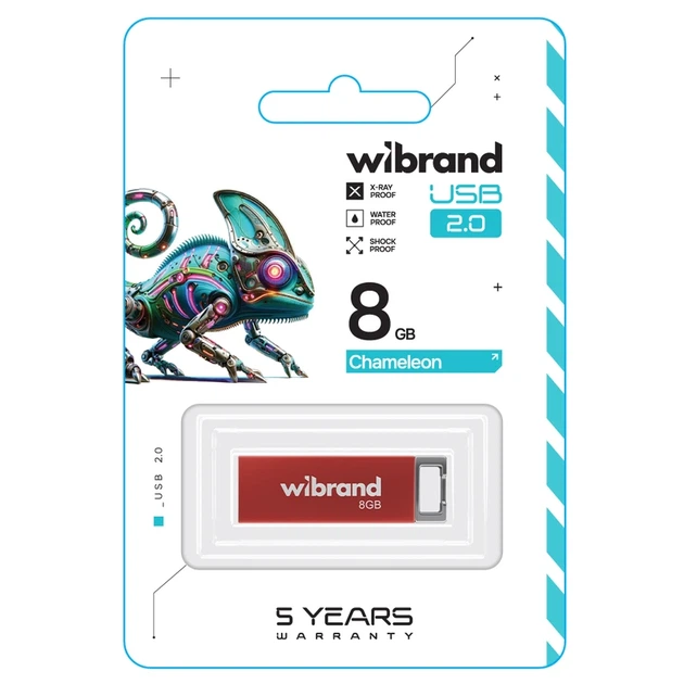 Флеш-накопичувач Wibrand USB 2.0 Chameleon 8Gb Red - изображение 2