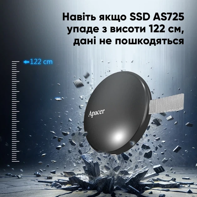 Портативний SSD Apacer Magnetic AS725 1 TB USB 3.2 Gen.2 Type-C MagSafe Black - изображение 10