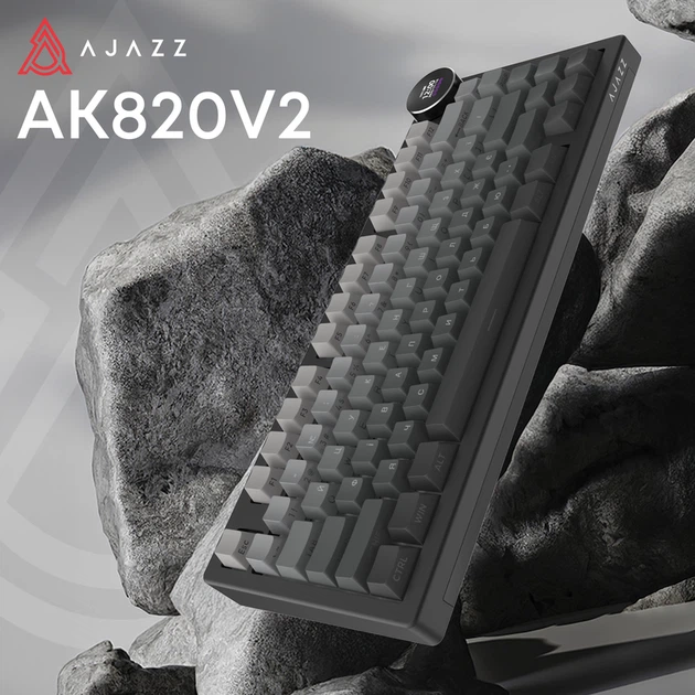Бездротова механічна клавіатура Ajazz AK820 V2 White Peach Switch (AK820-V2-WP-S-BG) - зображення 5
