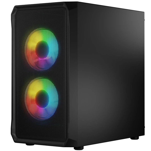 Корпус LogicConcept PORTOS MESH+GLASS ARGB fans 3x120mm BLACK без БЖ mATX (AM-PORTOS-10-0000000-0002) - Фото 2 Корпус LogicConcept PORTOS MESH+GLASS ARGB fans 3x120mm BLACK без БЖ mATX (AM-PORTOS-10-0000000-0002) - зображення 2