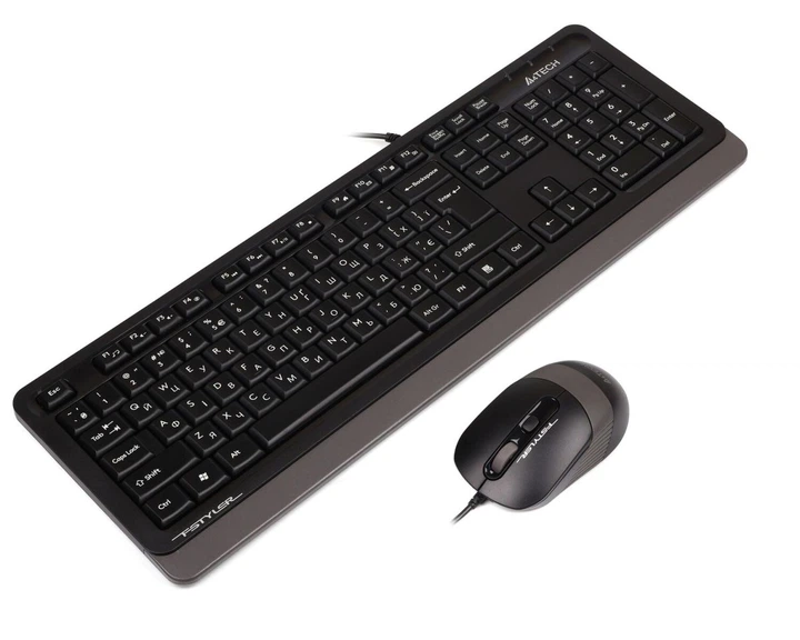 Комплект (клавіатура, миша) A4Tech F1010 Black/Grey (F1010 (Grey)) - Фото 1 Комплект (клавіатура, миша) A4Tech F1010 Black/Grey (F1010 (Grey)) - зображення 1