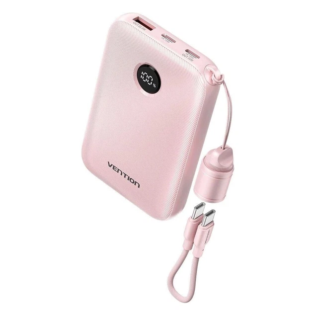 Батарея универсальная Vention 10000mAh, 22.5W, PD, QC, Pink (FKAP0-C) - изображение 2