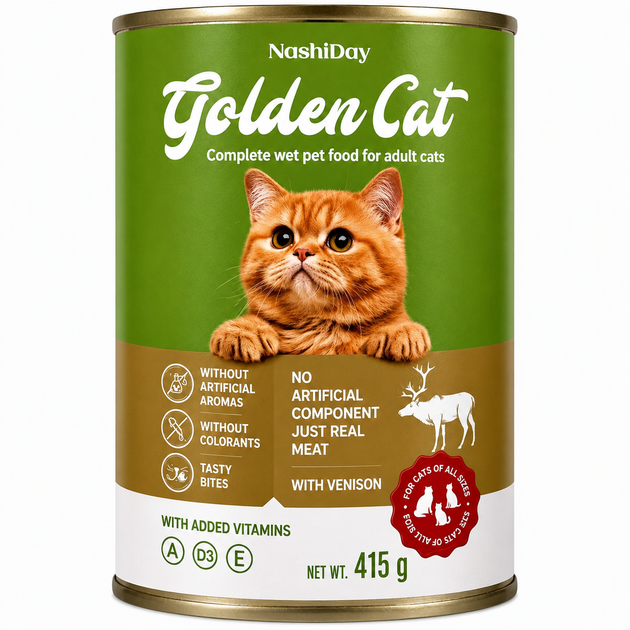 Вологий корм Golden Cat з олениною для дорослих котів 415 грамів - 24 шт - зображення 2