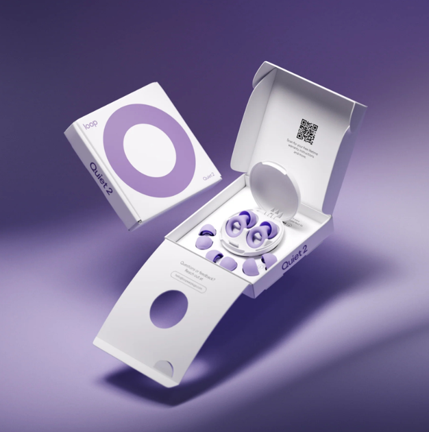 Беруши Loop Quiet 2 Violet, силиконовые вкладыши для ушей, шумопонижение до 24 дБ, фиолетовые. - изображение 3