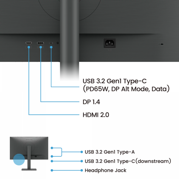 BENQ 27" 16:9 ips професійний рк монітор, 2560х1440, 6 0 Гц, 5 мс (GtG), 100% sRGB/REC. 709, kvm, hdr10, rd270q Black - зображення 10