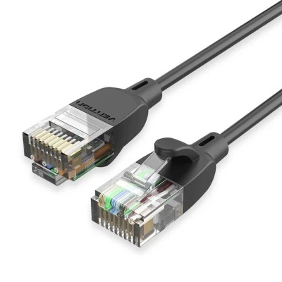 Патч-корд Cat.6A UTP Patch Cable 0.5M Black Slim Type Vention (IBIBD) - Фото 1 Патч-корд Cat.6A UTP Patch Cable 0.5M Black Slim Type Vention (IBIBD) - изображение 1