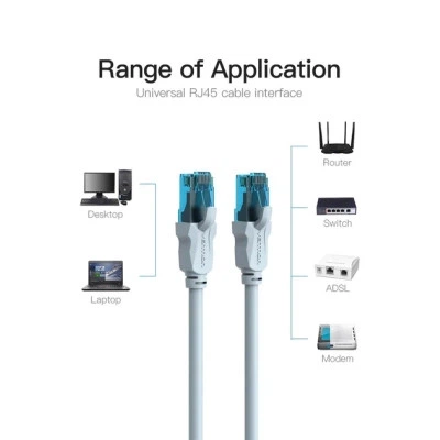 Патч-корд Cat.5E UTP Patch Cable 0.75M Blue Vention (VAP-A10-S075) - Фото 5 Патч-корд Cat.5E UTP Patch Cable 0.75M Blue Vention (VAP-A10-S075) - зображення 5