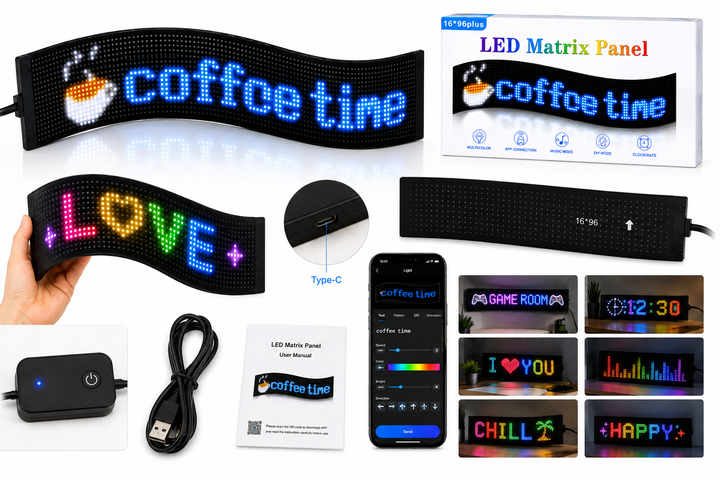 Светодиодная гибкая панель LED Matrix Panel APP 90×19 см RGB с Wi-Fi 10415 - изображение 4