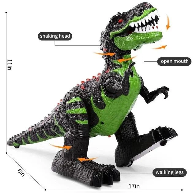 Робот Динозавр на радиоуправлении Tyrannosaur, USB кабель, пульт управления, подсветка, звук, ходит (i7-145444) - изображение 4