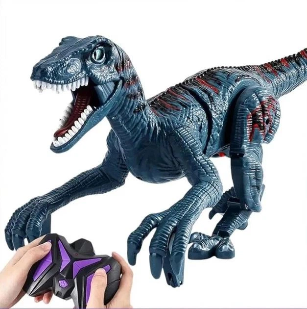 Робот Динозавр на радиоуправлении Velociraptor подсветка, звук, ходит, пульт Синий (i7-171804) - Фото 2 Робот Динозавр на радиоуправлении Velociraptor подсветка, звук, ходит, пульт Синий (i7-171804) - изображение 2