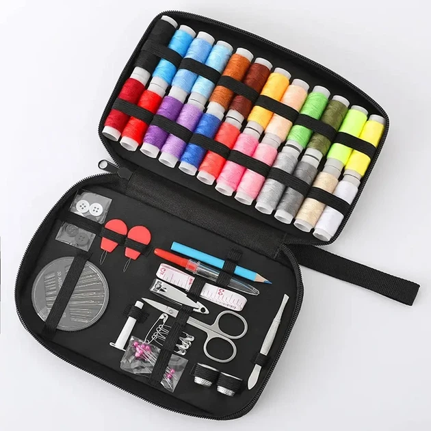 Швейный набор 97 предметов в органайзере 21х15см, Черный / Набор для шитья / Органайзер для шитья - изображение 3