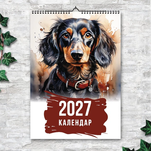 Календарь настенный перекидной ТАКСА СОБАКА 13 ЛИСТОВ ENTERSTORE 42х29.7 см (ART 250137) - Фото 1 Календарь настенный перекидной ТАКСА СОБАКА 13 ЛИСТОВ ENTERSTORE 42х29.7 см (ART 250137) - изображение 1