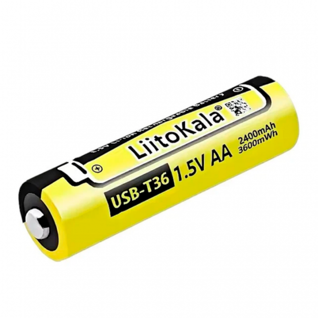 Аккумулятор AA, LiitoKala T36 1.5V, Type C разъем 2400mAh, ОРИГИНАЛ - изображение 2