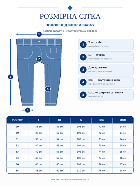 Мужские демисезонные джинсы Baggy синие (1102) 31 - изображение 3