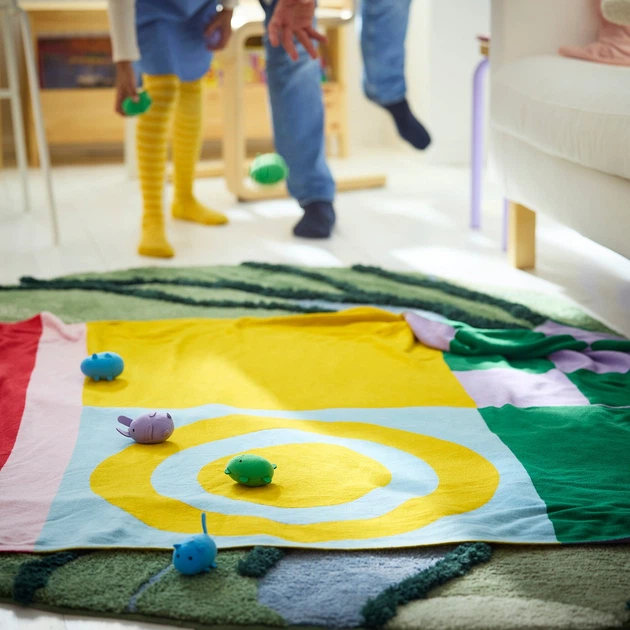 Плед, с узором/разноцветный, 130x170 см GREJSIMOJS IKEA 606.020.03 - изображение 4