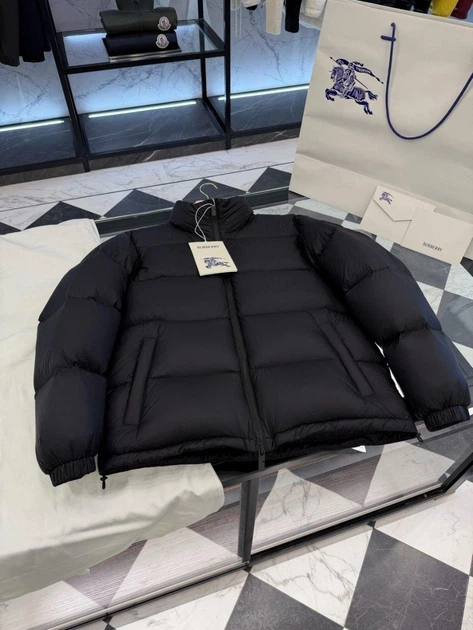 Мужская пуховая куртка Burberry со стойкой, гусиный пух, черная 2XL - изображение 11