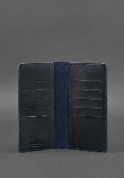 Кожаное портмоне-купюрник BlankNote 11.0 темно-синее Crazy Horse BN-PM-11-NN - изображение 2