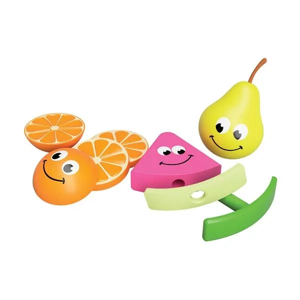 Игровой набор Fat Brain Toys Веселые фрукты разноцветные 27х13х15 см из силикона - изображение 3