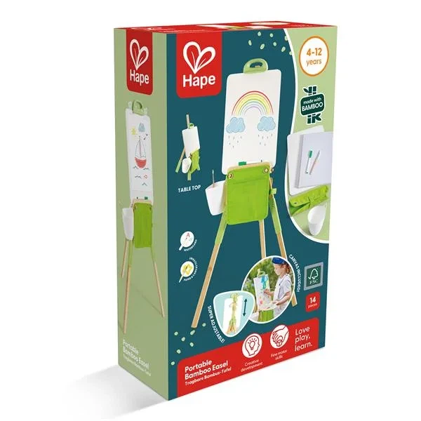 Бамбуковый мольберт Hape портативный 28х14х49 см зеленый - изображение 5