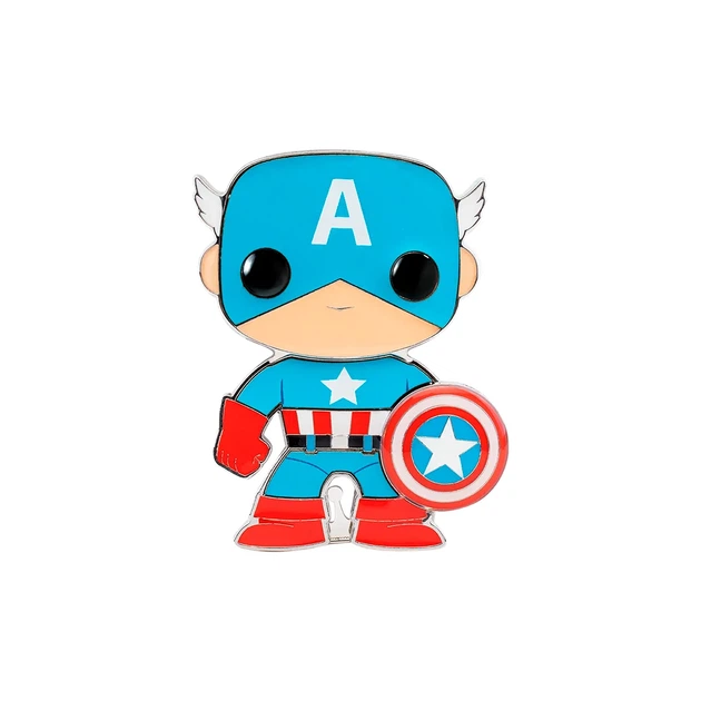 Пін Funko Pop Marvel 10 см емальована сталь Капітан Америка - зображення 2