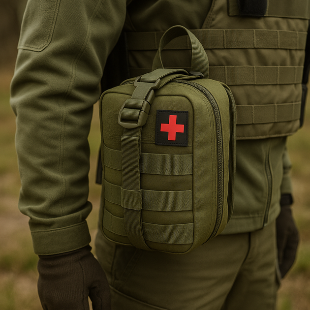 Аптечка тактическая (20х15х8 см) на системе Molle A87 Олива - изображение 2