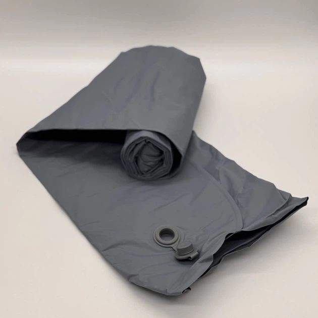 Надувний туристичний матрац (188х58х6 см) Outdoor Sleeping Сірий / Кемпінговий надувний каремат з подушкою - зображення 4