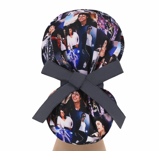 Медична шапочка жіноча PonyTopHat універсальна принт Michael Jackson one size - Фото 2 Медична шапочка жіноча PonyTopHat універсальна принт Michael Jackson one size - зображення 2