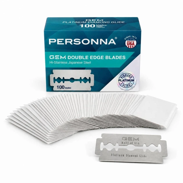 Леза Personna GEM Platinum Diamond Glide Double Edge Razor Blades 100 шт - Фото 2 Леза Personna GEM Platinum Diamond Glide Double Edge Razor Blades 100 шт - изображение 2