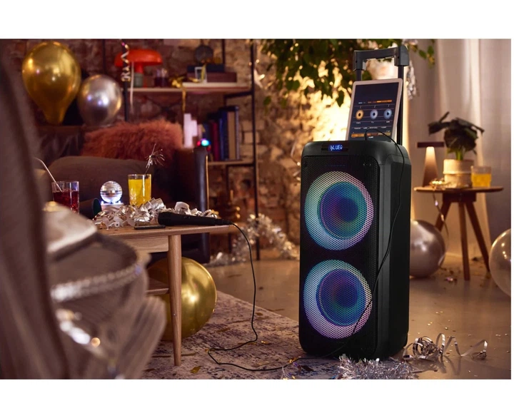 Портативна акустична система TRONIC BeatClub 600 Вт з Bluetooth, TWS, мікрофоном та LED-підсвічуванням - Фото 8 Портативна акустична система TRONIC BeatClub 600 Вт з Bluetooth, TWS, мікрофоном та LED-підсвічуванням - зображення 8