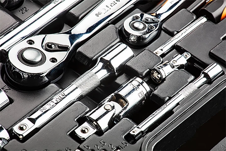 Набор инструментов NEO Tools 1/2", 3/8" и 1/4" 219 предметов в кейсе - Фото 5 Набор инструментов NEO Tools 1/2", 3/8" и 1/4" 219 предметов в кейсе - изображение 5