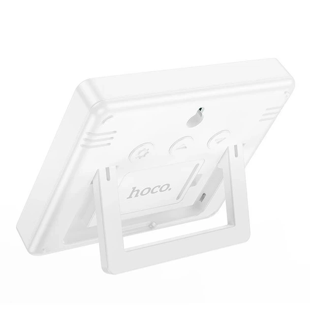 Электронные часы настольные с термометром и гигрометром Hoco HX41 White с календарем Белый - изображение 3