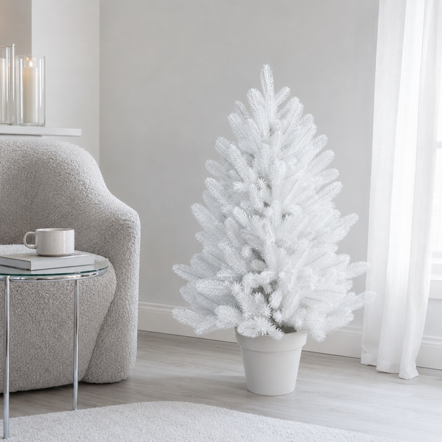 Искусственная литая елка HVOYA Elegant белая 90 см в горшке - изображение 4