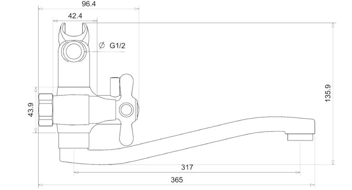Смеситель "МЕДЕЯ" ванна с/акс S-350 крест HB2041805C-35S - Фото 2 Смеситель "МЕДЕЯ" ванна с/акс S-350 крест HB2041805C-35S - изображение 2