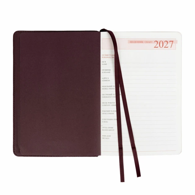Ежедневник Leo Planner "Royal" 2027 A5 184 листов комбинированный бордовый с обрезом в тон обложки (252770) - изображение 4