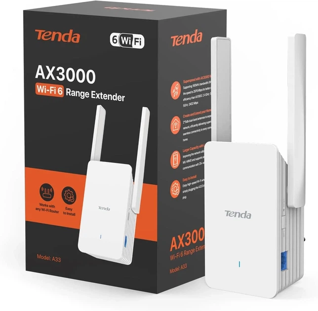 Усилитель Wi-Fi сигнала Tenda A33 AX3000 Белый (102218964) - Уценка - Фото 8 Усилитель Wi-Fi сигнала Tenda A33 AX3000 Белый (102218964) - Уценка - изображение 8