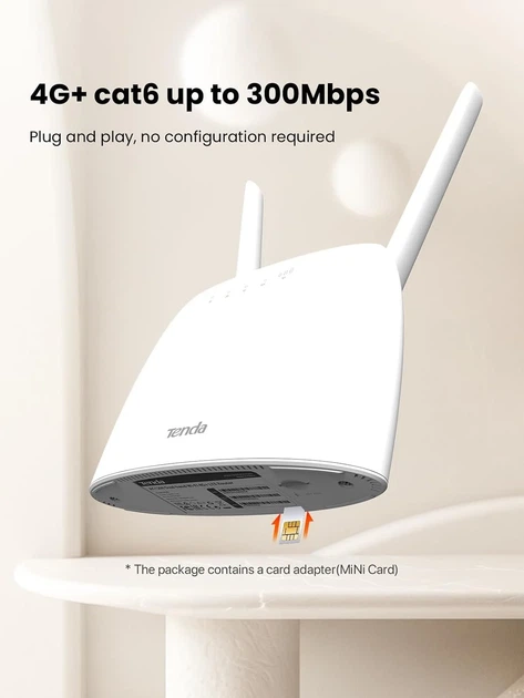 Маршрутизатор Tenda 4G09 AC1200 4G LTE Белый (102199689) - Уценка - Фото 3 Маршрутизатор Tenda 4G09 AC1200 4G LTE Белый (102199689) - Уценка - изображение 3