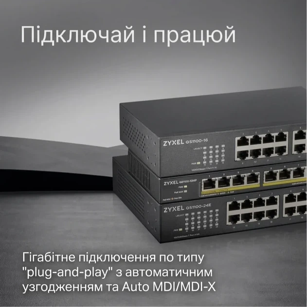 Коммутатор Zyxel GS1100-16/16 портов 10/100/1000 Мбит/с / Неуправляемый / Гигабитный / Безвентиляторный / Черный (102210620) - изображение 4