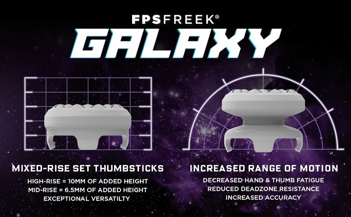 Накладки на стики KontrolFreek FPS Freek Galaxy для PS5 DualSense и PS4 DualShock 4, High-Rise + Mid-Rise - White - Фото 6 Накладки на стики KontrolFreek FPS Freek Galaxy для PS5 DualSense и PS4 DualShock 4, High-Rise + Mid-Rise - White - изображение 6