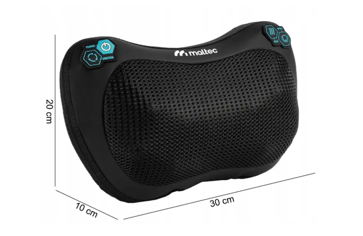 Масажна подушка Шиацу Maltec ULTRAComfy30W 01 110996 для спини шиї ніг з підігрівом 30 Вт чорна - изображение 5