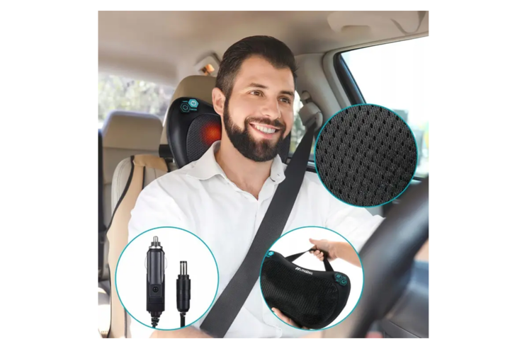 Масажна подушка Шиацу Maltec ULTRAComfy30W 01 110996 для спини шиї ніг з підігрівом 30 Вт чорна - изображение 7