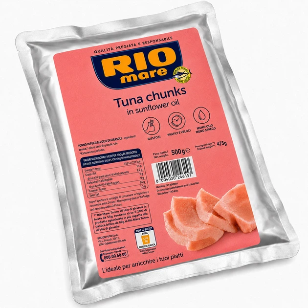 Тунец в Масле Rio mare Tuna Chunks in Sunflower Oil 500 г - изображение 3