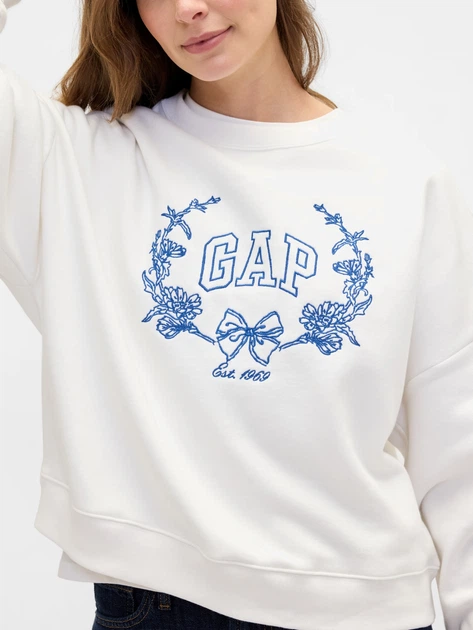 Свитшот на флисе женский GAP 321187600 L Молочный (1162004387) - изображение 3