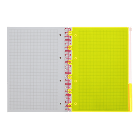 Книга канц. на спір. А4 120арк. # офс. BUROMAX NEON, пласт.обкл. з розділ. та перфорацією, рожева /BM.24349911-10/ - изображение 10