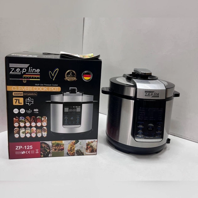 Мультиварка-скороварка Zepline ZP-125 7 л, 3000 Вт, 29 программ, серый - изображение 9
