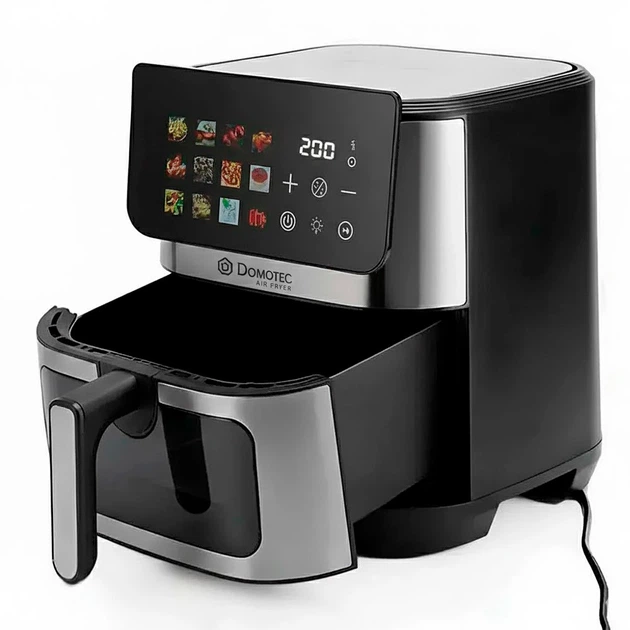 Аэрофритюрница 12 л 4500 Вт с LED-дисплеем Air fryer 360° DOMOTEC MS-3224 - изображение 3