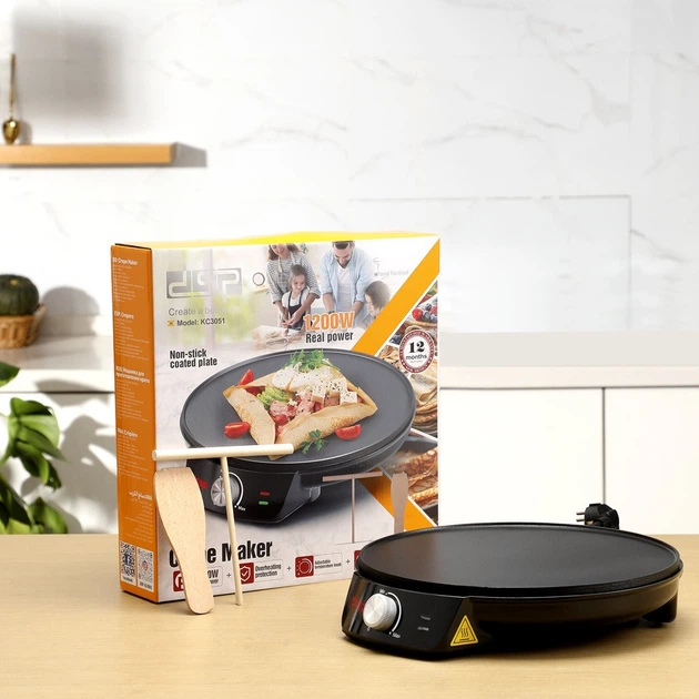 Электрическая блинница с антипригарным покрытием 30 см,1200Вт, DSP KC3051 - изображение 7